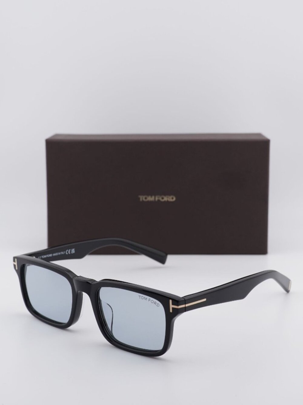 Tom Ford FT1148-D 01A Square Sunglasses - Shiny Black / Light Grey